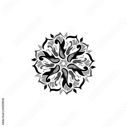 Fototapeta Naklejka Na Ścianę i Meble -  Beautiful floral spiral symmetrical vector illustration