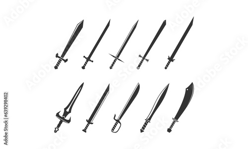 Sword set illustration design vector