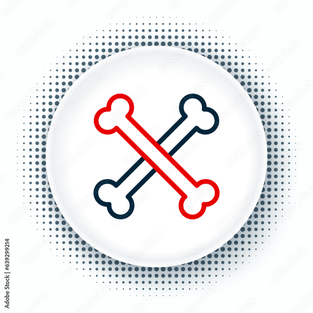 Line Crossed human bones icon isolated on white background. Colorful outline concept. Vector Line Crossed human bones icon isolated on white background. Colorful outline concept. Vector