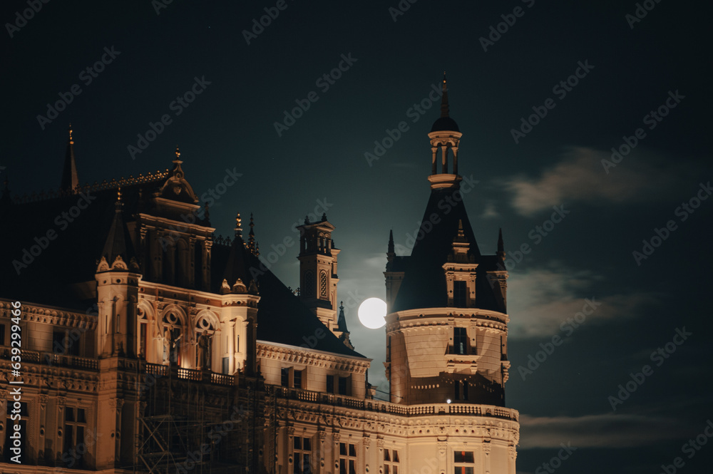 castle and the moon