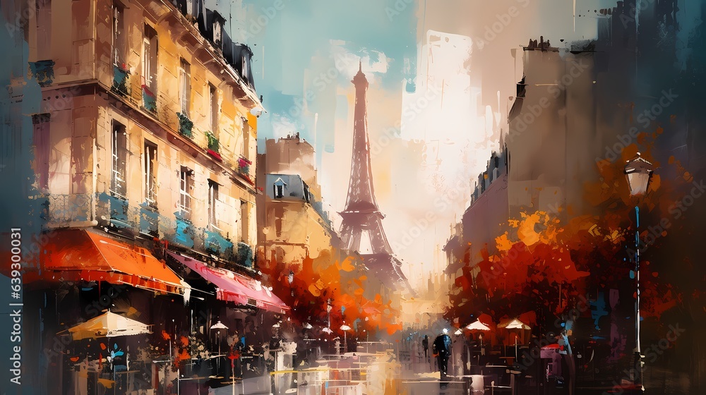 Under the radiant sun, Paris's iconic landmarks stand tall, their architectural grandeur accentuated by vibrant colors that breathe life into the cityscape, tourists and locals alike strolling along.