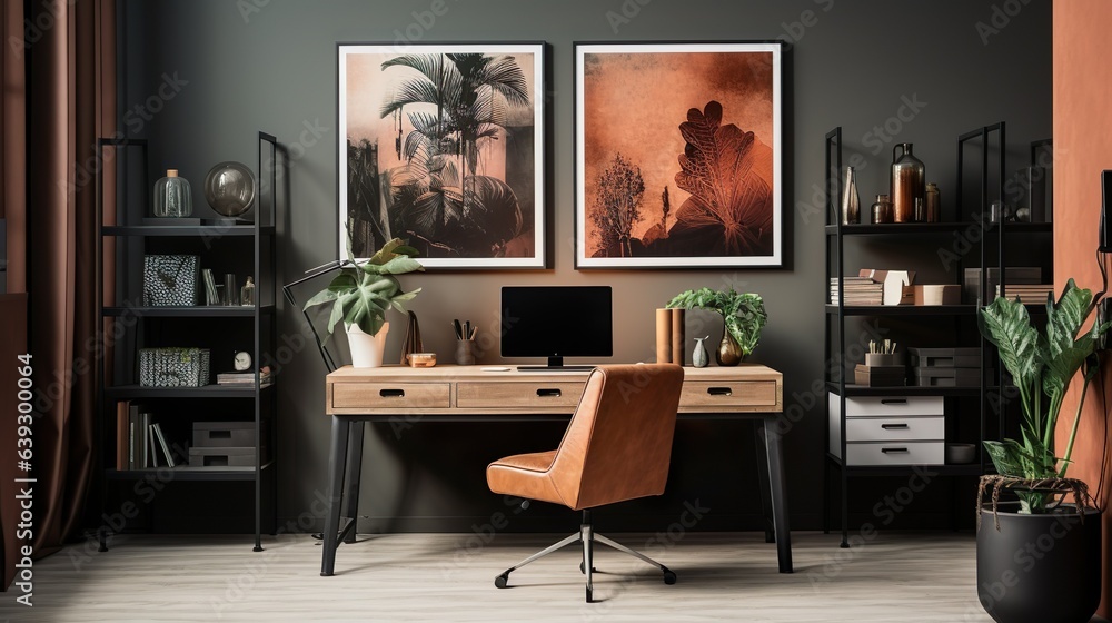 Eclectic Home Office Gallery Wall - Vibrant, Creative and Inspirational Art Prints, generative Ai Eclectic Home Office Gallery Wall - Vibrant, Creative and Inspirational Art Prints, generative Ai