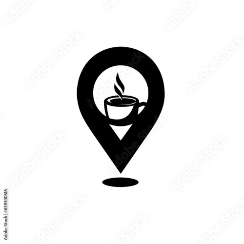Cafe map pointer icon vector