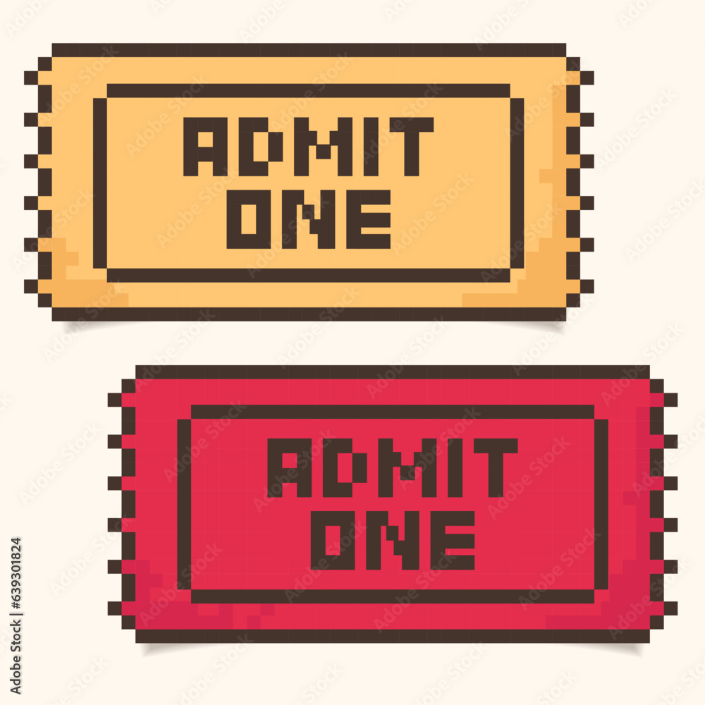 pixel coupon.ticket template,entry coupons,bright 8-bit coupon. Vector illustration pixel coupon.ticket template,entry coupons,bright 8-bit coupon. Vector illustration
