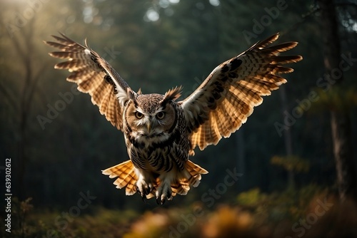  Owl approaching to land