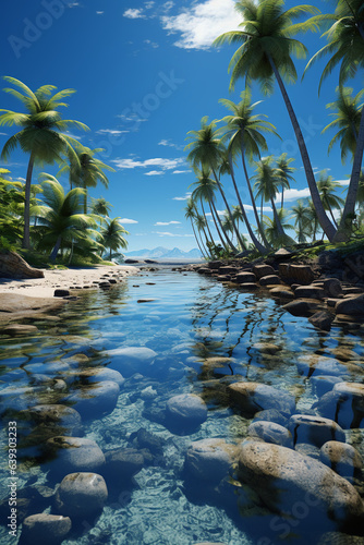 A blue sky  slice perspective  Tropical. AI generative