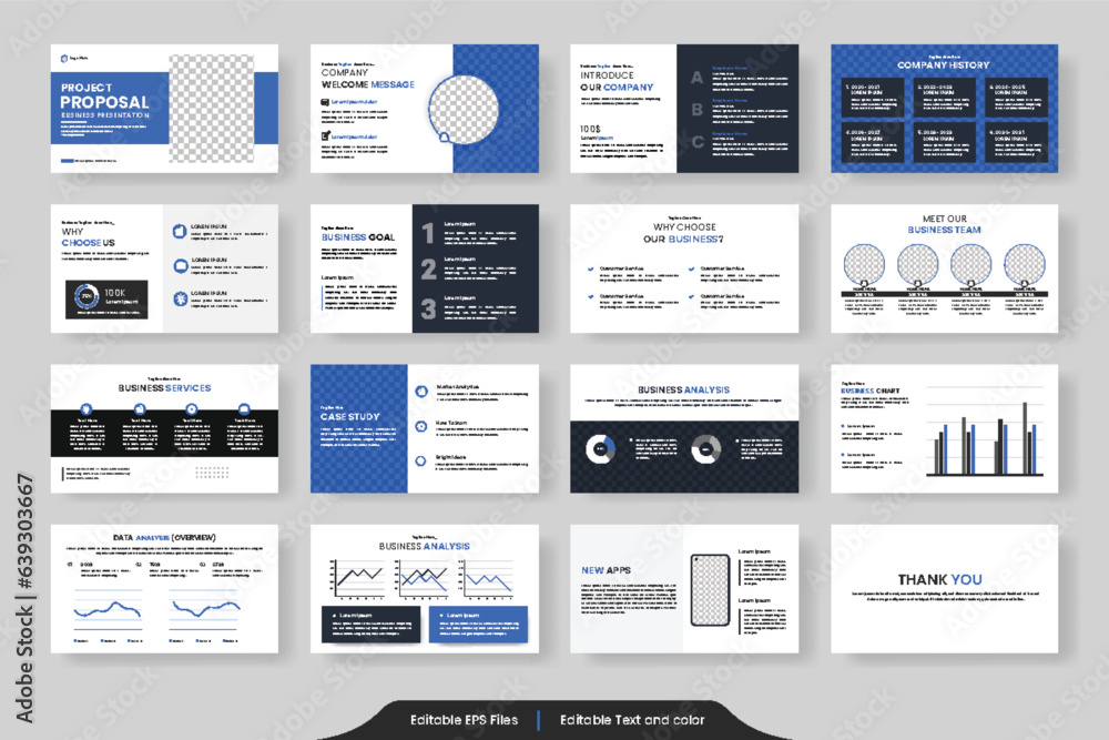 Naklejka premium presentation templates and Business Proposal for slide infographics elements background, Use for presentation background, brochure design, website slider, landing page, annual report