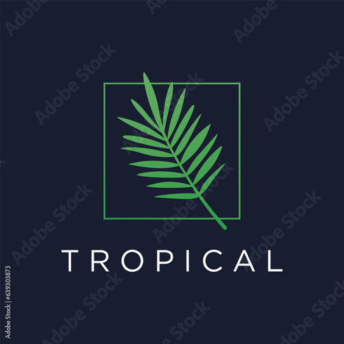 Premium and luxury palm leaf summer tropical therapy botanical logo template design.