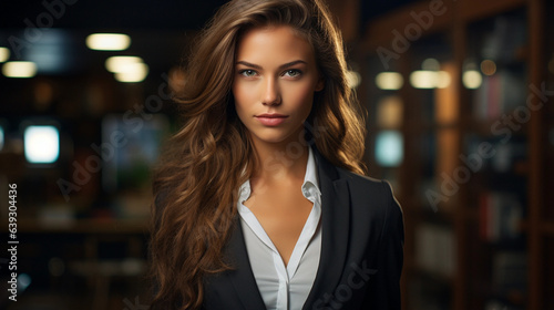 Beautiful Businesswomen in black suite