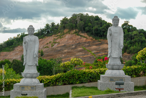 Buddha statues of Puu Jih Shih Buddhist Temple in Sandakan, Sabah, Borneo, Malaysia photo