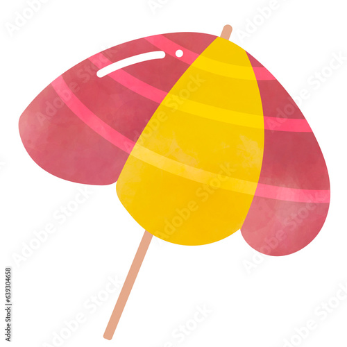Fototapeta Illustration parasol, style clipart, fond transparent