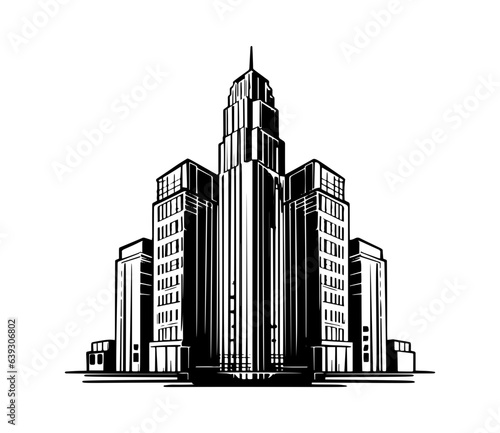 Vector isometric hospital  office building hotel skyscreaper apartament market.