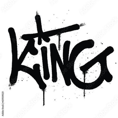 Graffiti spray paint Word King Isolated Vector