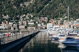 Como, Italy - August 8, 2023: Port near the town of Como in Italy on the lake of the same name