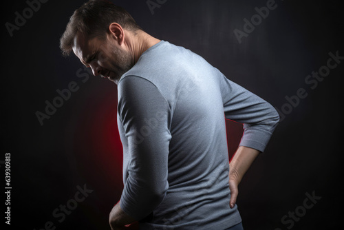 Mann mit starken Rückenschmerzen