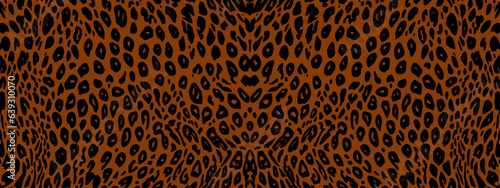 Large print pattern of a jungle cat fur motif. Carnivorous animal skin camouflage design. Jaguar or leopard print pattern