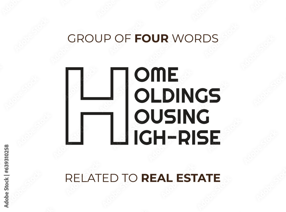 Group of four Words Related to Real Estate