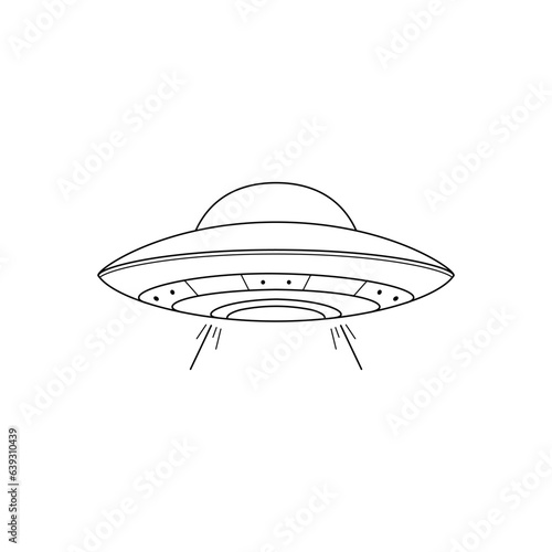 UFO line art for coloring book vector