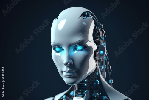Futuristic Artificial intelligence a digital humanoid