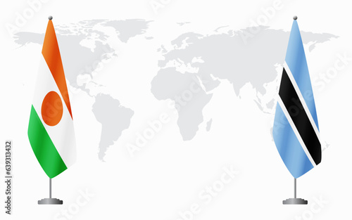 Niger and Botswana flags for official meeting