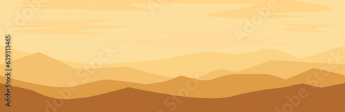 Desert sand Flat landscape design illustration