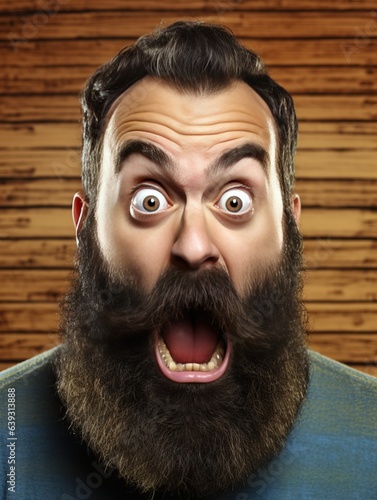 Funny portrait of a nerdy g...