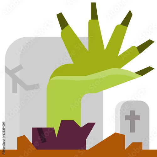 Zombie hand .flat icon design