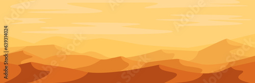 Desert sand Flat landscape design illustration