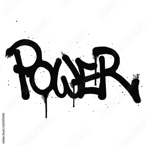 Graffiti spray paint Word Power Isolated Vector