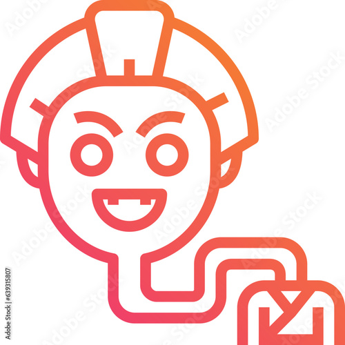 Japanese ghost. Gradient icon design