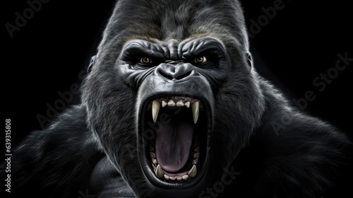 Engaging Gorilla Image. Experience the Intensity of an Angry Primate's Roar in Exquisite Detail © Alexander Beker