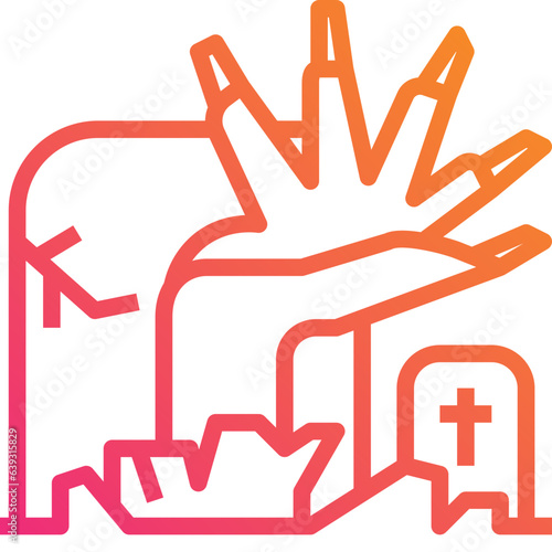Zombie hand. Gradient icon design