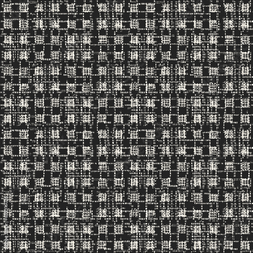 Monochrome Irregularly Mesh Textured Grid Check Pattern