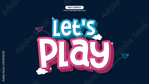 Let's Play 3D Cartoon and Funny text effect. with colorful style and editable text