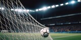 Football in the goals net. Generative Ai