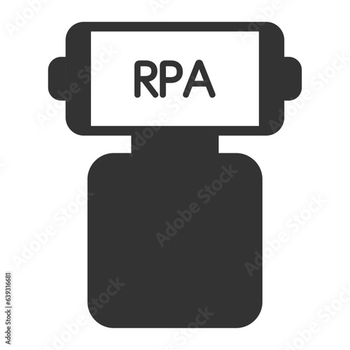 黒色の人型ロボットシルエット正面（RPA）1_2