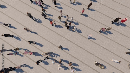 aerial view of a crowd