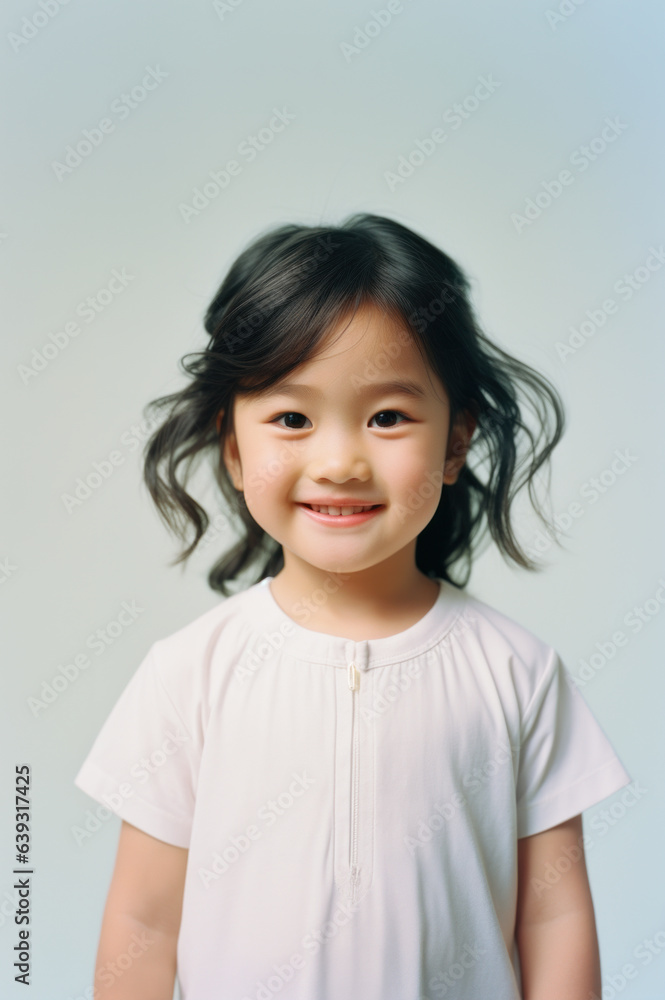 Young child, an Asian girl smiling portrait Young child, an Asian girl smiling portrait
