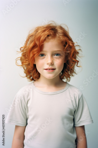 Young girl, a child portrait with ginger hair