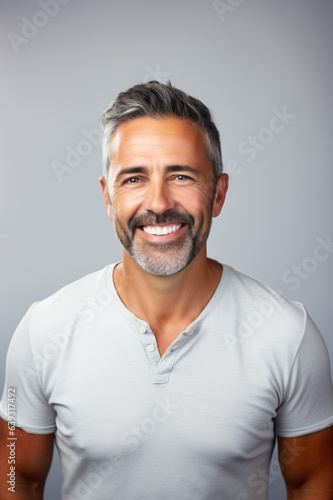 Happy and smiling middle-aged man portrait