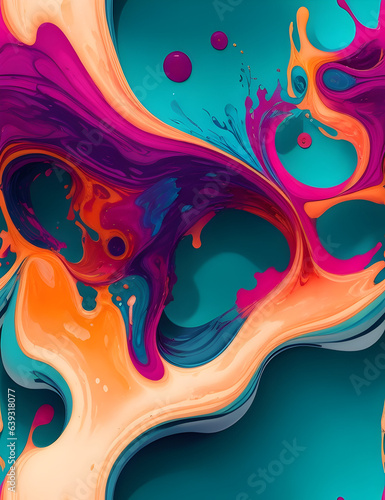 Abstract art liquify colorful waves