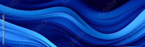 Dark blue background with a blue waves design, in the style of minimalistic geometric, digital blue neon banner. 