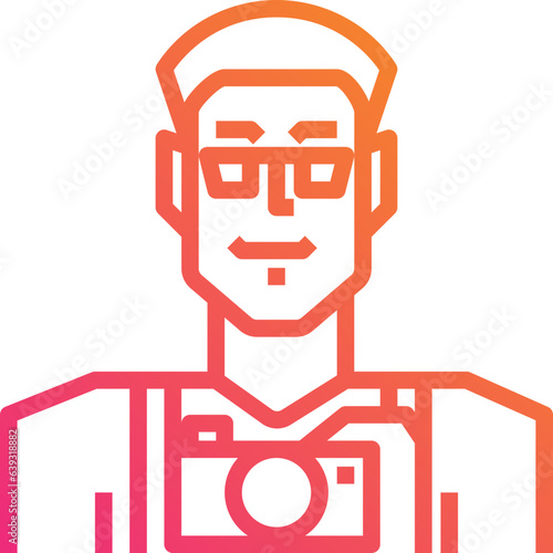 Camera man. Gradient icon design