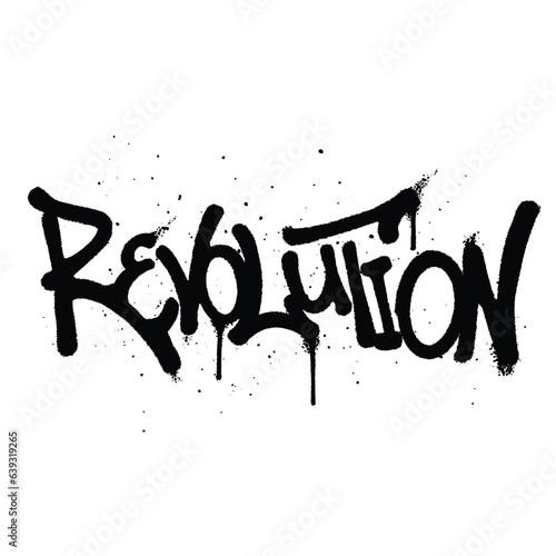 Graffiti spray paint Word Revolution Isolated Vector