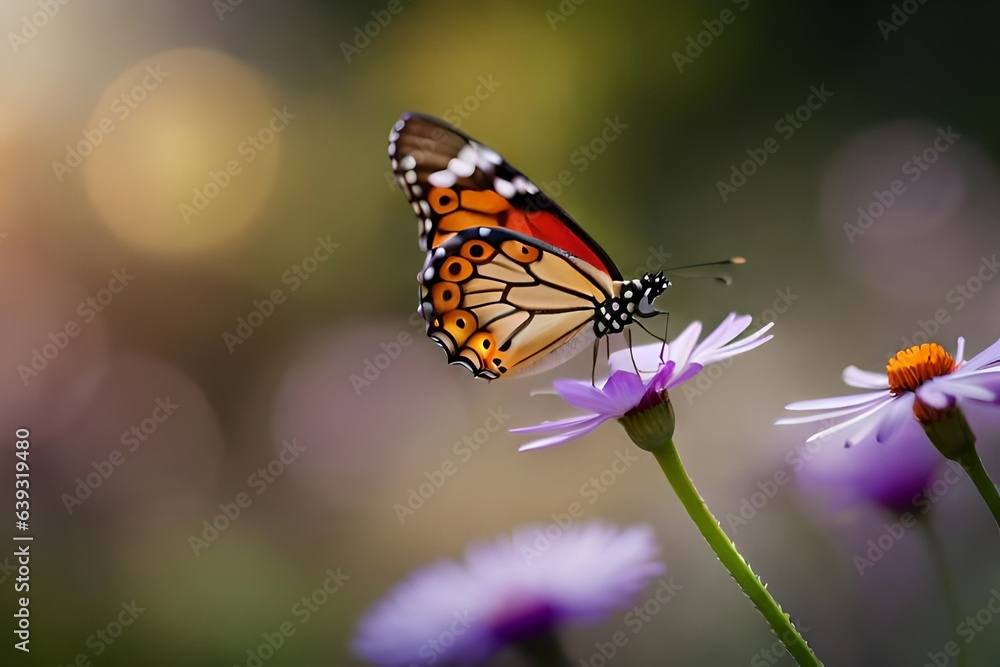 Fototapeta premium butterfly on flower