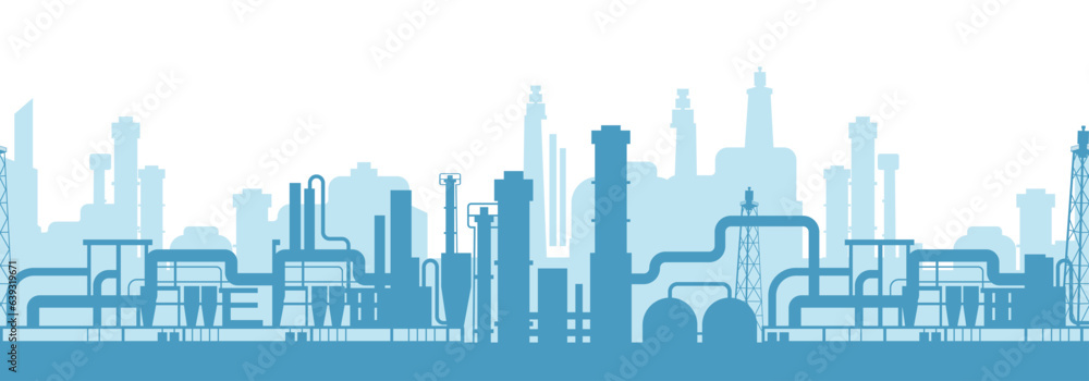 factory line manufacturing industrial plant silhouette background