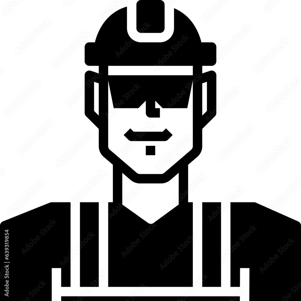 Construction worker. glyph icon design
