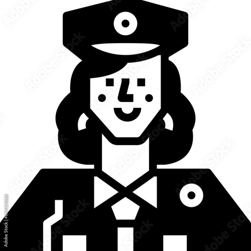 Policewoman. glyph icon design