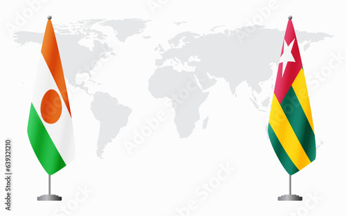 Niger and Togo flags for official meeting