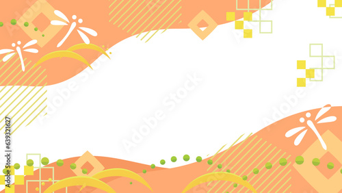 レトロモダンな和風のトンボの背景イラスト
